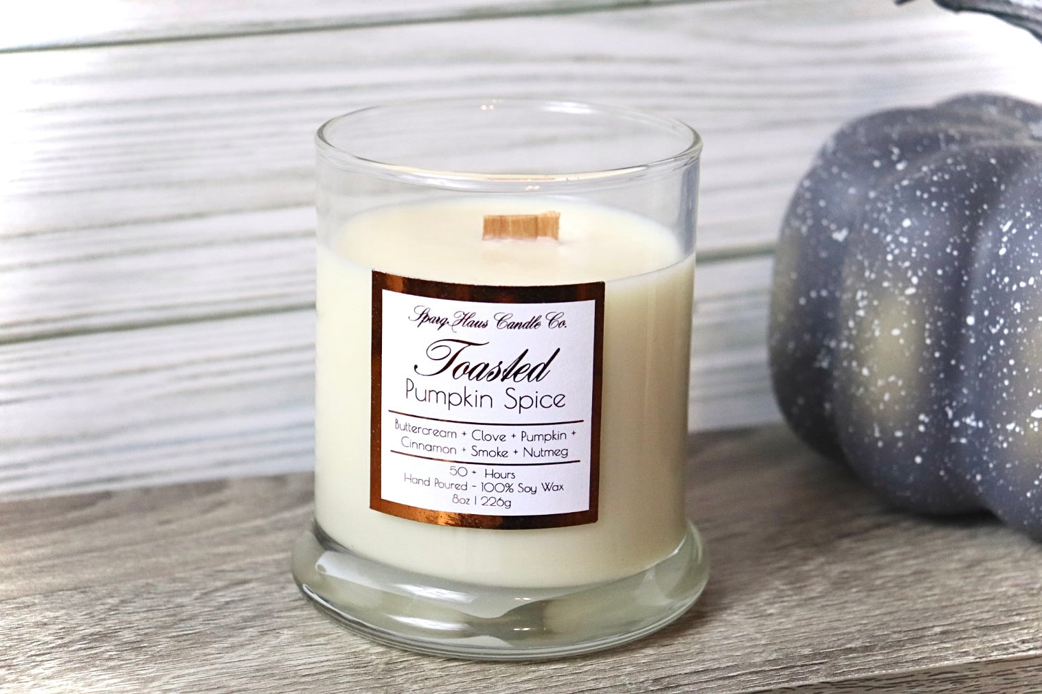 Pumpkin Spice 》Crackling Wood Wick Candle