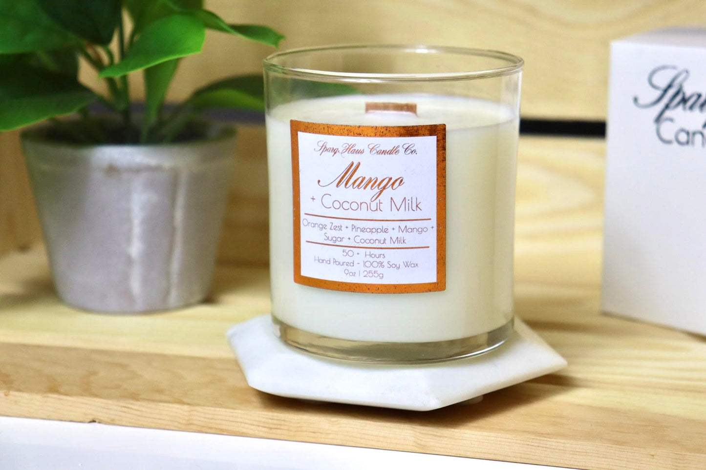 Mango + Coconut Milk - Wooden Wick Candle