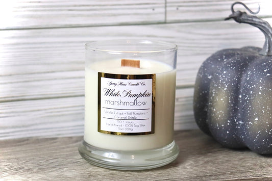 White Pumpkin Marshmallow - Wooden Wick Candle