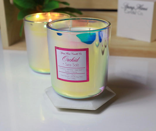 Glittering! Orchid + Sea Salt - Double Wick Candle