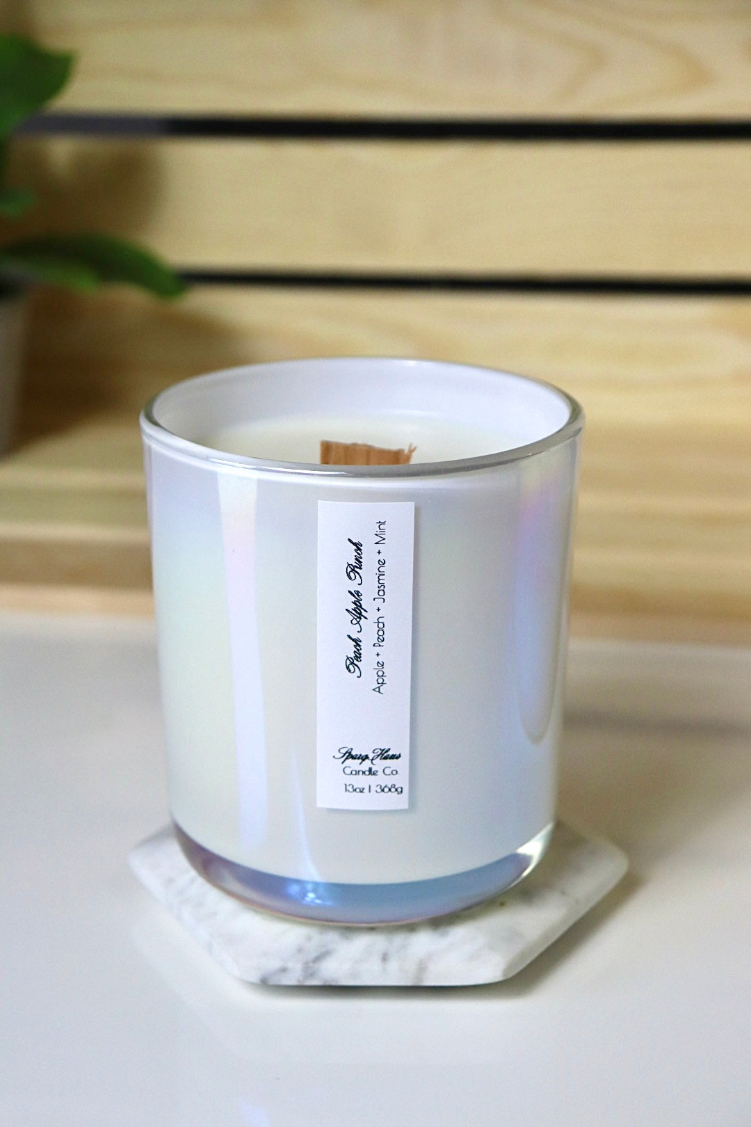 White Iridescent 13oz Candle (Multiple Scents)